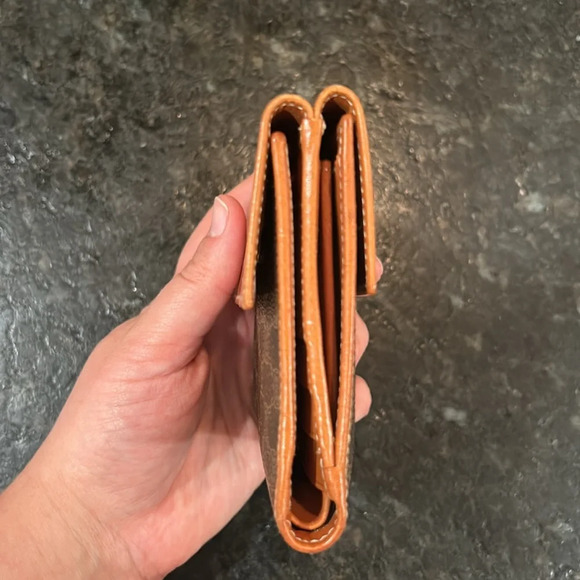 Celine Tri-fold Wallet Vintage 99 Macadam Pattern Leather/PVC Brown - Picture 7 of 13